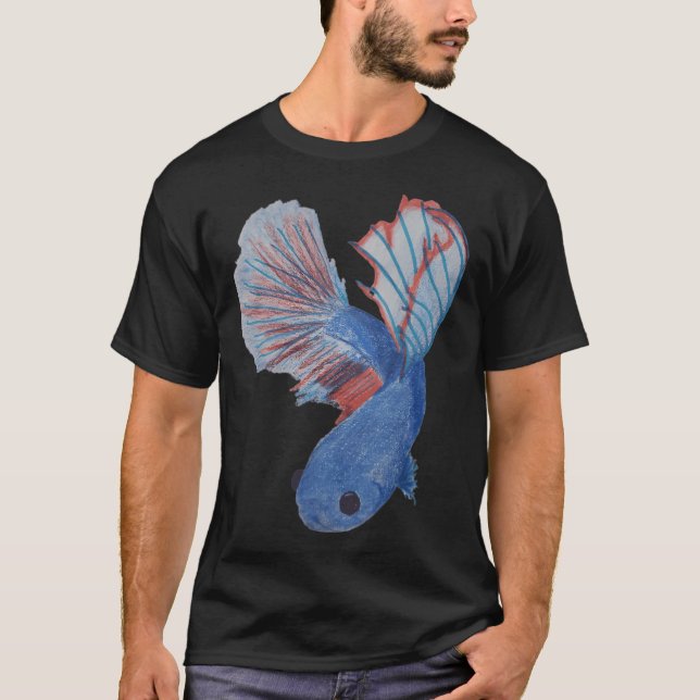 Camiseta Peixe Betta Azul (Frente)