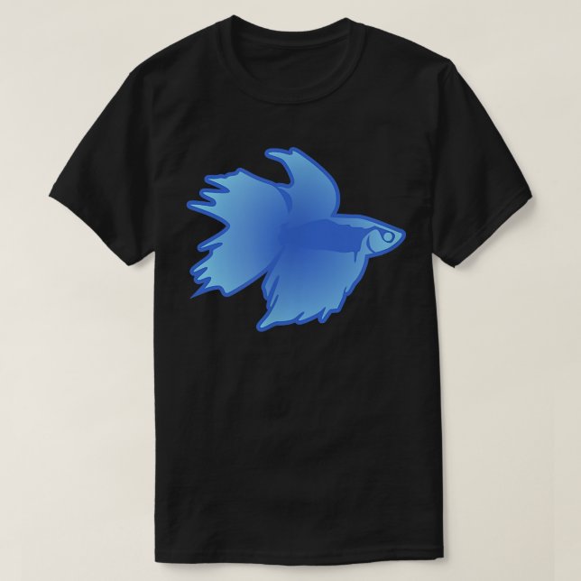 Camiseta Peixe Betta, Azul Claro Presente Divertido e Fofo  (Frente do Design)