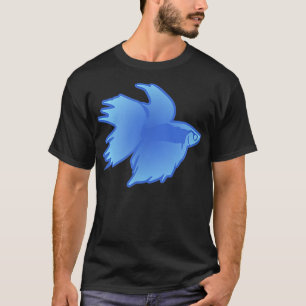 Camiseta Peixe Betta, Azul Claro Presente Divertido e Fofo