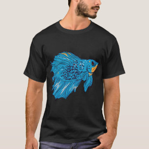 Camiseta Peixe Betta Ciano Padrão Grande
