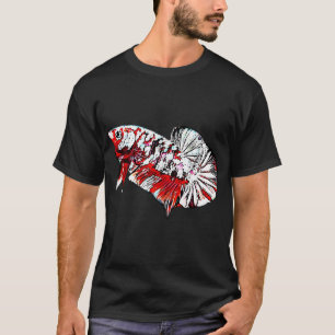 Camiseta Peixe Betta Cobre Koi Vermelho