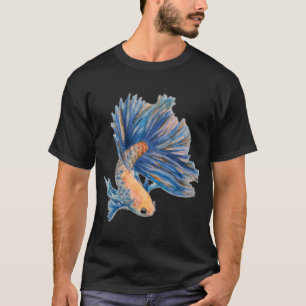 Camiseta Peixe Betta de Barbatana Azul