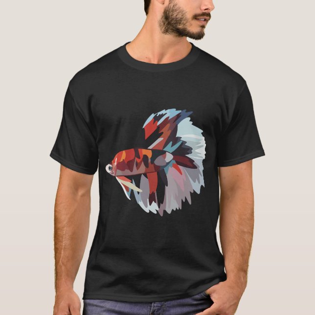 Camiseta Peixe Betta Koi - Ilustração Digital (Frente)