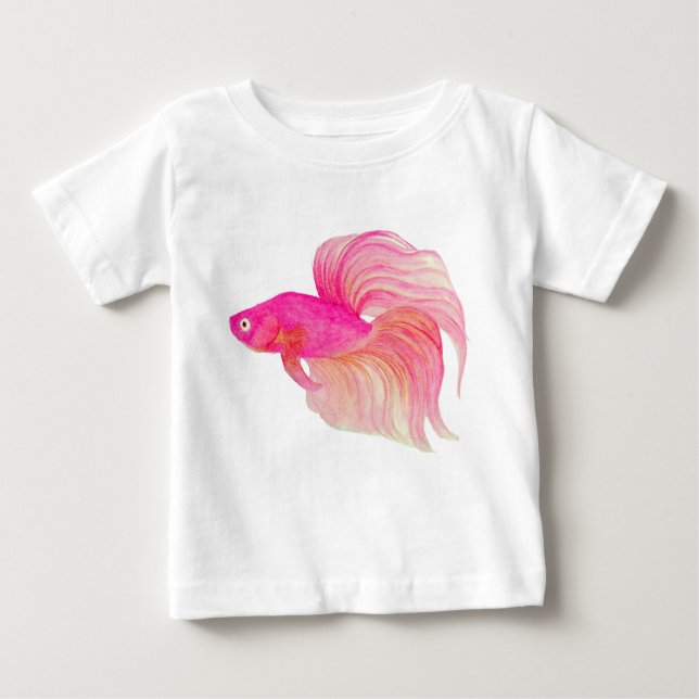 Camiseta Peixe Betta Rosa (Frente)