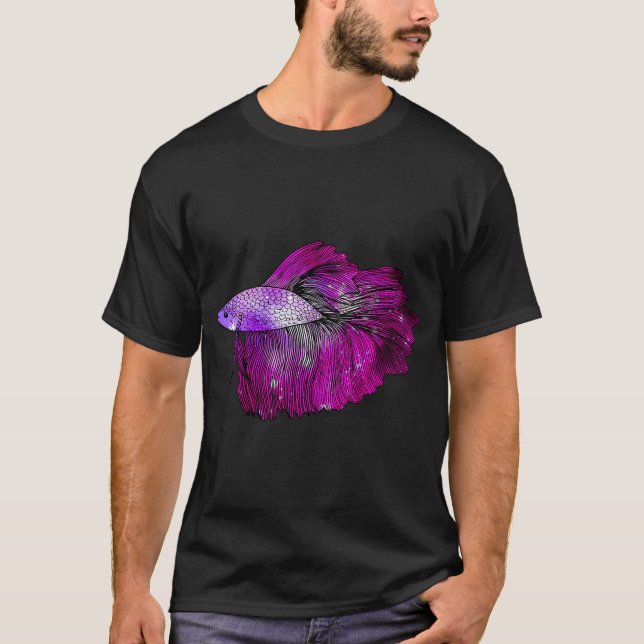 Camiseta Peixe Betta Rosa (Frente)