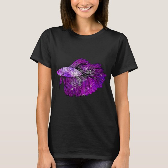 Camiseta Peixe Betta Roxo (Frente)