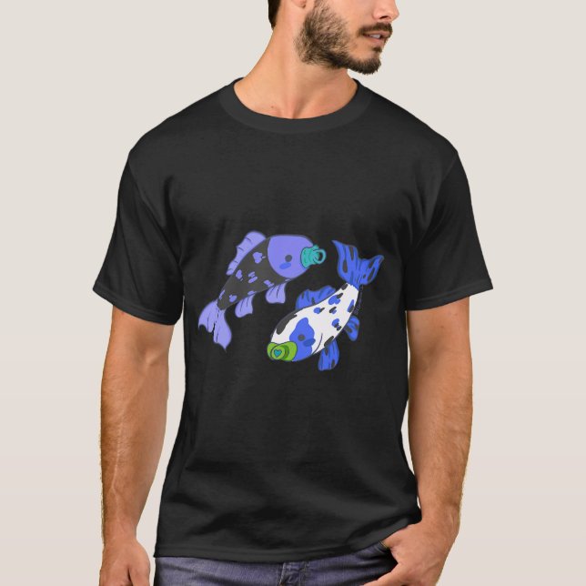 Camiseta peixe binky mas em azul (Frente)