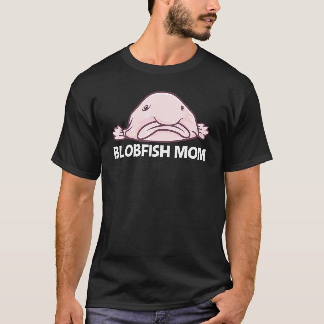Camiseta Peixe-blob Para Mãe Mulheres Peixe de Águas Profun (Frente)