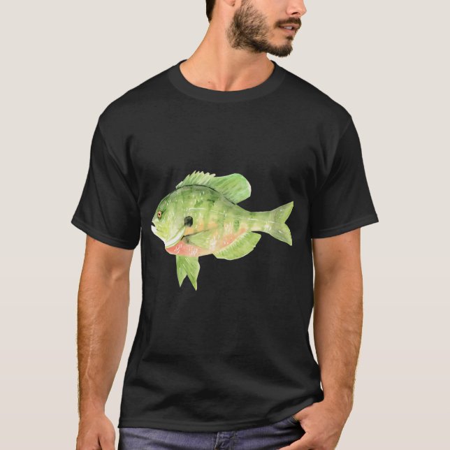 Camiseta Peixe Bluegill Aquarela (Frente)