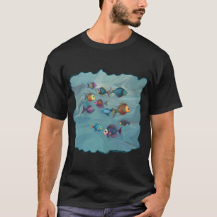 Camiseta Peixe Boho Estilo Boêmio Peixe Colorido em Poeira