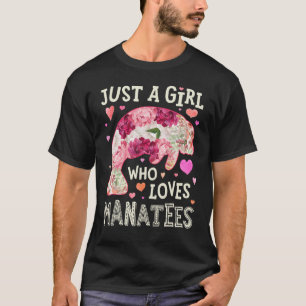 Camiseta Peixe-boi Apenas Uma Garota Que Ama Flor de Vaca M
