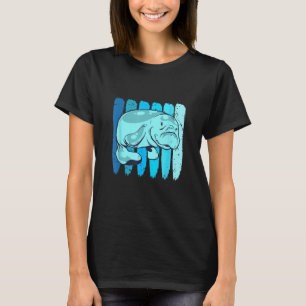 Camiseta Peixe-boi Aquático Retro Animal Marinho Mana Fofo