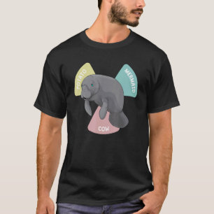 Camiseta Peixe-boi Sirene Gráfico Flutuante Batata Vaca Mar