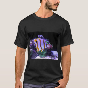 Camiseta Peixe Borboleta Amarelo e Branco