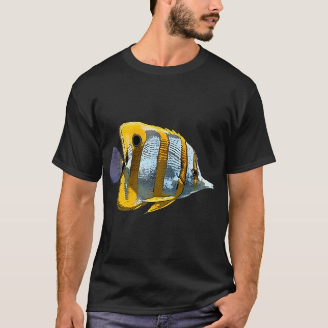 Camiseta Peixe Borboleta Copperband Design de Cor (Frente)