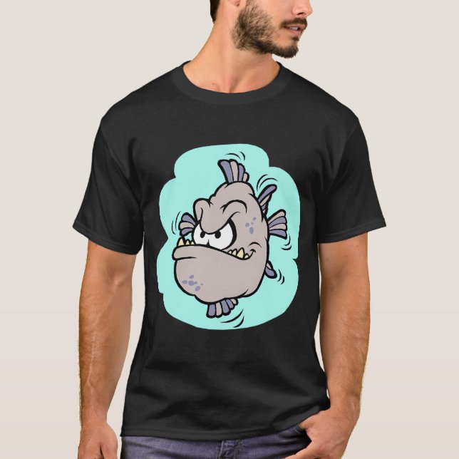 Camiseta Peixe Bravo de Desenho Animado (Frente)
