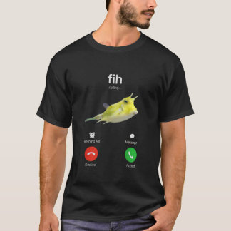 Camiseta Peixe-Caixa Amarelo fih Brincadeira de Chamada Lig