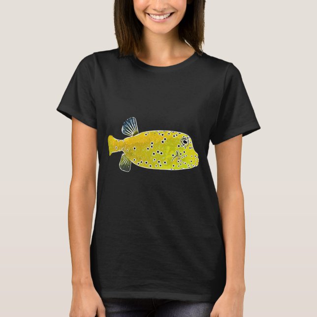 Camiseta Peixe Caixa Manchado Juvenil Branco Design Alterna (Frente)