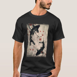 Camiseta Peixe Carpa Koi Japão arte cerejeira Nishikigoi Gr