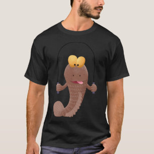 Camiseta Peixe cartoon engraçado saltando de lama