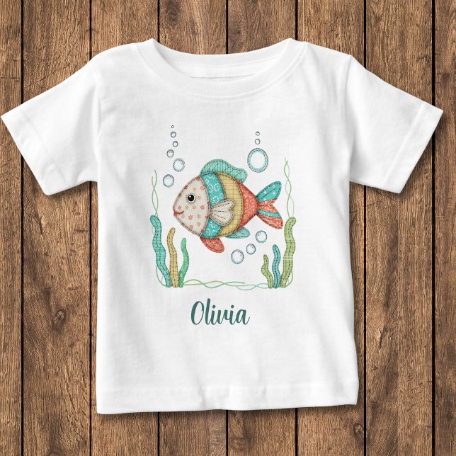 Camiseta Peixe Charmoso em Patchwork (Criador carregado)