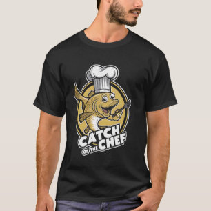 Camiseta Peixe Chef Pegar Cozinha Humor Divertido Retro