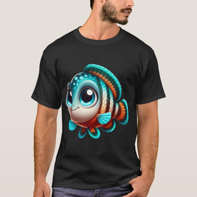 Camiseta Peixe Ciclídeo Maia Adorável (Frente)