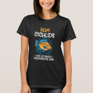 Camiseta Peixe Ciclídeo Ram Amante de Peixes de Aquário de