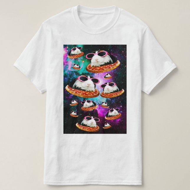 Camiseta Peixe-cobaia espacial engraçado (Frente do Design)