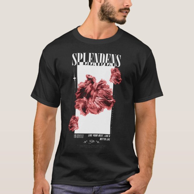 Camiseta Peixe Combatente Tailandês Betta Vida Peixe Aquári (Frente)
