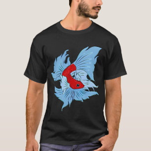 Camiseta Peixe Combatente Tailandês Vermelho e Azul
