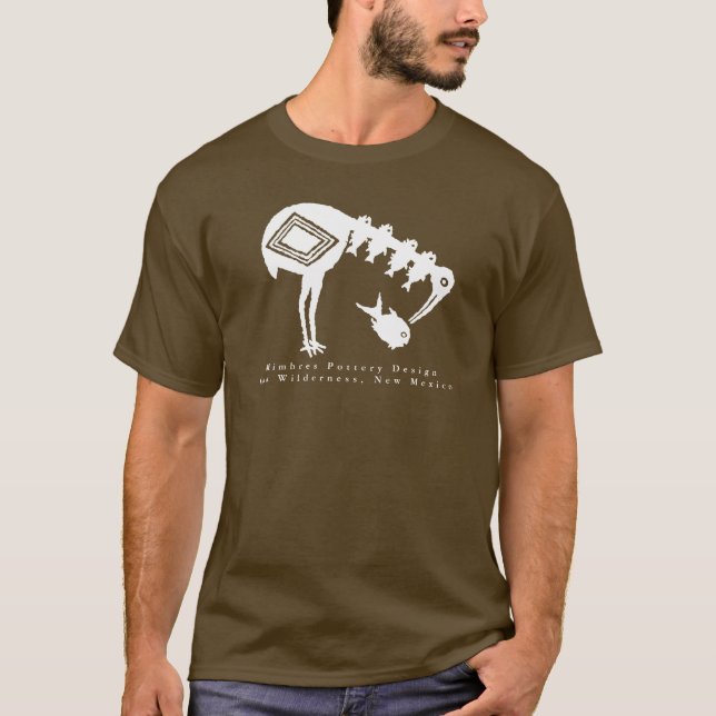 Camiseta Peixe Comendo Crane - Mimbres Pottery Design T Shi (Frente)