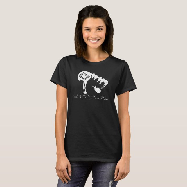 Camiseta Peixe Comendo Crane - Mimbres Pottery Design T Shi (Frente Completa)