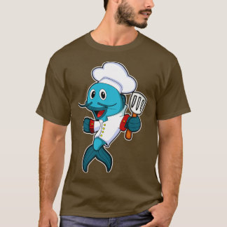 Camiseta Peixe como Cozinheiro com avental de cozinha Espát