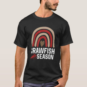 Camiseta Peixe Cruzado Estação Leopardo Arco-Íris Cajun Cra