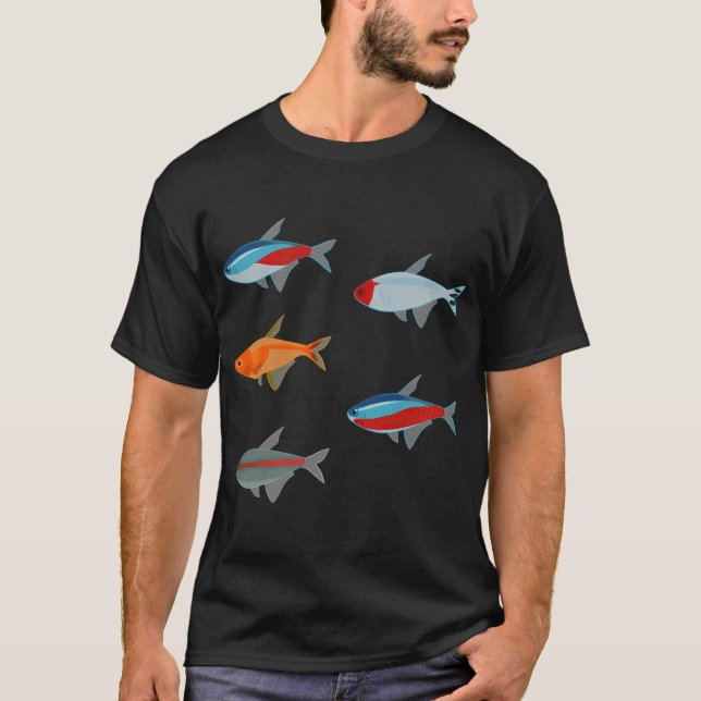 Camiseta peixe de água doce padrão Tetra (Frente)