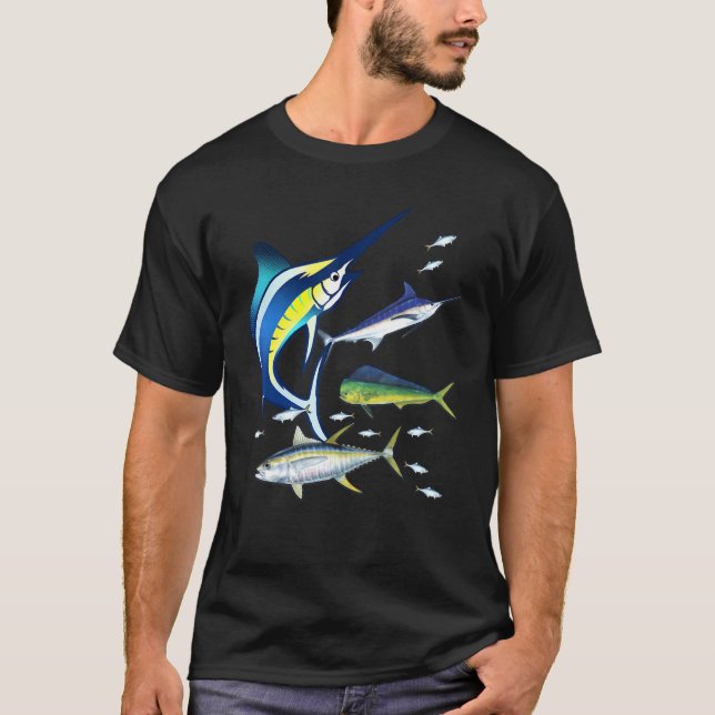 Camiseta Peixe de Água Salgada Espadim Mahi Atum Kingfing A (Frente)
