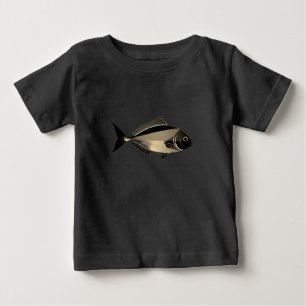 Camiseta Peixe de alto contraste - Arte Negra e Branca Mini