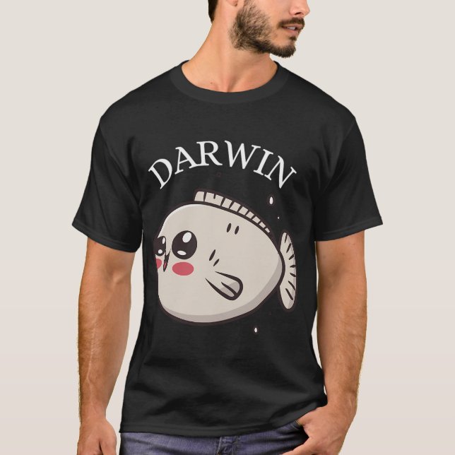 Camiseta peixe de Darwin fofo (Frente)