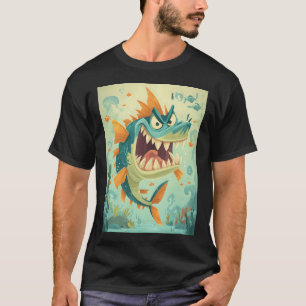 Camiseta peixe de desenho animado