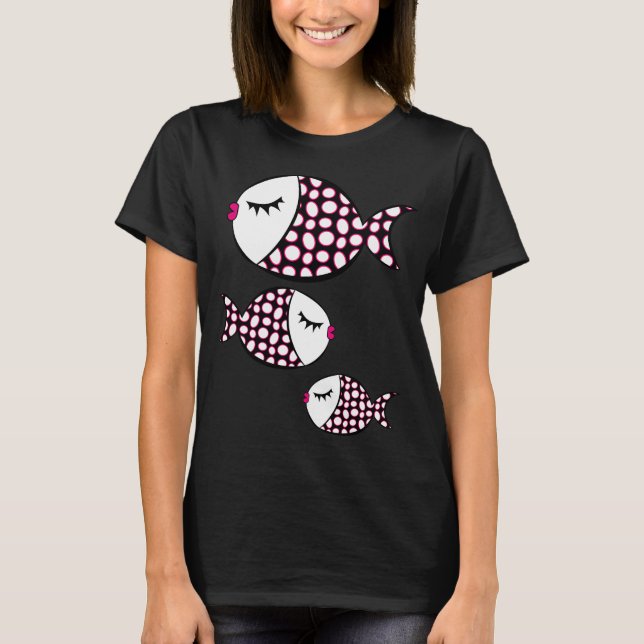 Camiseta Peixe de desenho animado fofo (Frente)