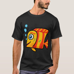 Camiseta Peixe de desenho animado listrado brilhante - amar