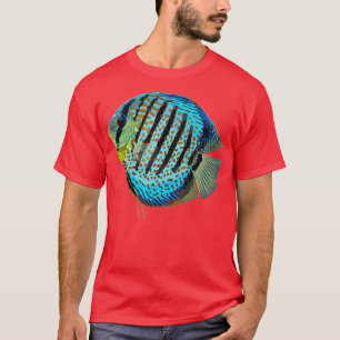 Camiseta Peixe de Disco Azul Sinthysodon Cichlid Freshwat