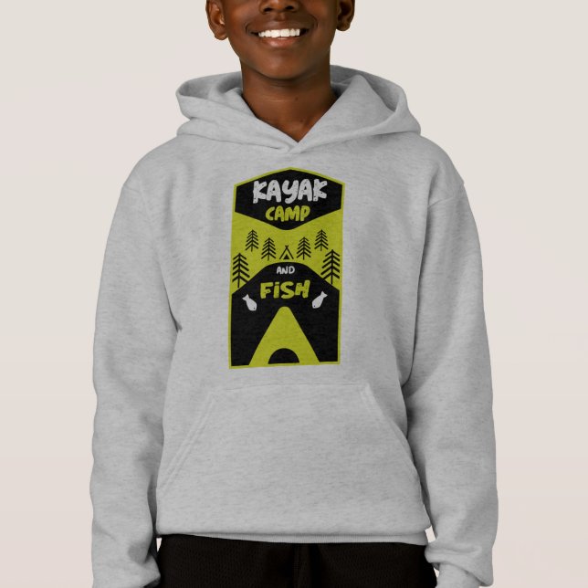 Camiseta Peixe de Kayak e capuz de caça de campo (Frente)