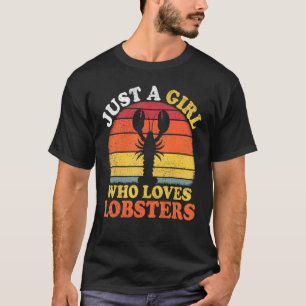 Camiseta Peixe De Lagosta Vintage Apenas Uma Menina Que Ama