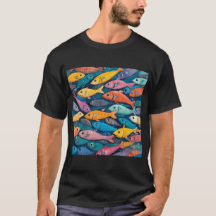 Camiseta Peixe de Natal Bandeira dos EUA Xmas Patriótico Pe