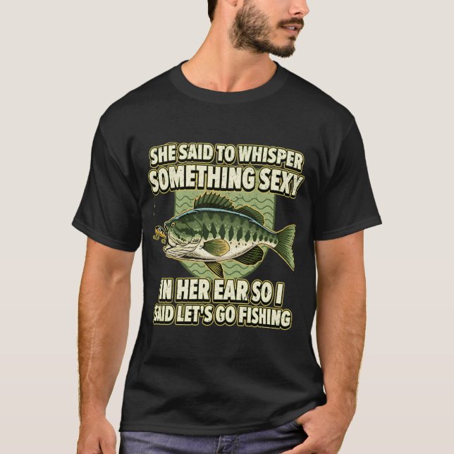 Camiseta Peixe de Natal de Pesca Engraçado (Frente)