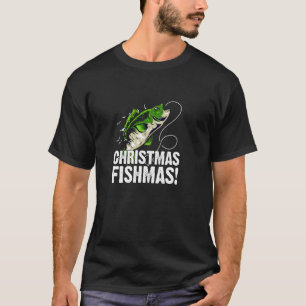 Camiseta Peixe de Natal Natal Divertido de Pesca