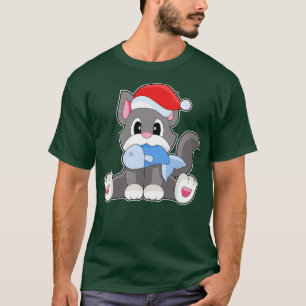 Camiseta Peixe de Natal para Gatos