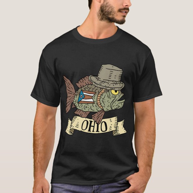 Camiseta peixe de ohio com chapéu. (Frente)